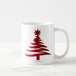 Kerstboom Sjabloon Rood Koffiemok
