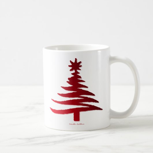 Kerstboom Sjabloon Rood Koffiemok (Rechts)