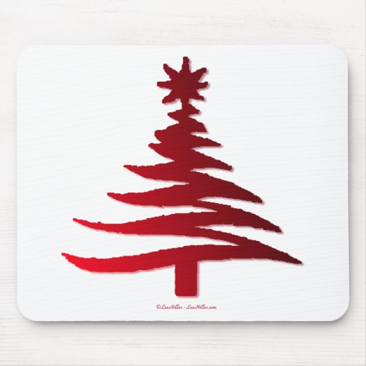 Kerstboom Sjabloon Rood Muismat (Voorkant)