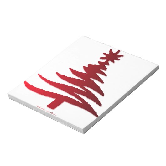 Kerstboom Sjabloon Rood Notitieblok (Linkerzijde)