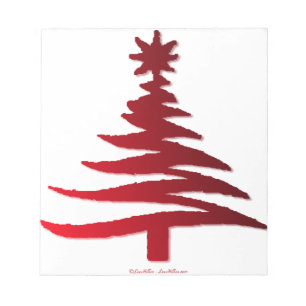 Kerstboom Sjabloon Rood Notitieblok