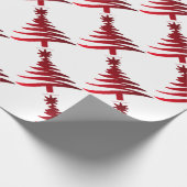 Kerstboom Sjabloon Rood op Wit Cadeaupapier (Hoek)