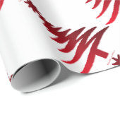 Kerstboom Sjabloon Rood op Wit Cadeaupapier (Rol Hoek)
