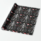 Kerstboom Skelet Patroon Cadeaupapier (Uitgerold)