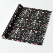 Kerstboom Skelet Patroon Cadeaupapier (Uitgerold)