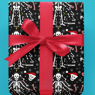 Kerstboom Skelet Patroon Cadeaupapier