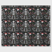 Kerstboom Skelet Patroon Cadeaupapier (Vlak)
