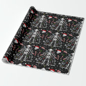 Kerstboom Skelet Patroon Cadeaupapier (Uitgerold)