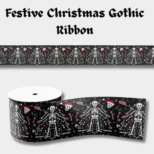Kerstboom Skelet Patroon Grosgrain Lint
