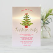 kerstboom, Slanke Company Kerstparty Kaart (Staand voorkant)