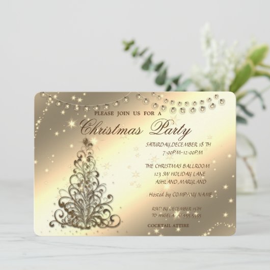 Kerstboom, Slanzend, Kerst in het bedrijf, Kaart (Staand voorkant)