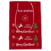 Kerstboom Slapigh Unicorn, speciaal gepersonalisee Medium Cadeauzakje (Voorkant)