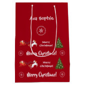 Kerstboom Slapigh Unicorn, speciaal gepersonalisee Medium Cadeauzakje (Achterkant)