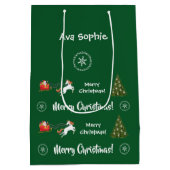 Kerstboom Slapigh Unicorn, speciaal gepersonalisee Medium Cadeauzakje (Achterkant)