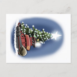 Kerstboom sleepboot briefkaart