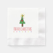 Kerstboom slingerlichtjes  servet (Voorkant)
