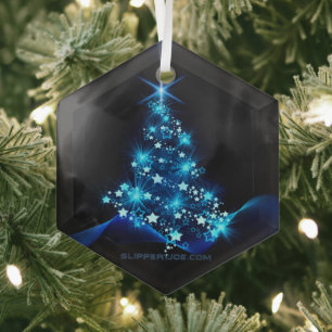 Kerstboom SlipperyJoe sterren fonkelende lichten Glas Ornament