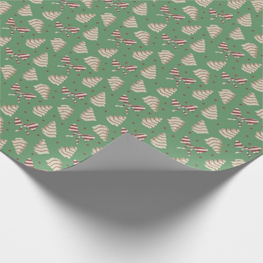 Kerstboom snack cake cadeaupapier (Hoek)