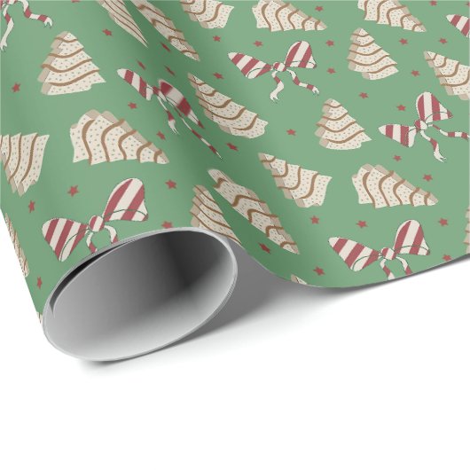 Kerstboom snack cake cadeaupapier (Rol Hoek)