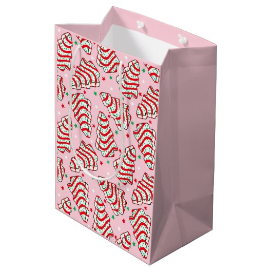 Kerstboom Snack Cake Gift Bag Medium Cadeauzakje (Achterkant Gekanteld)