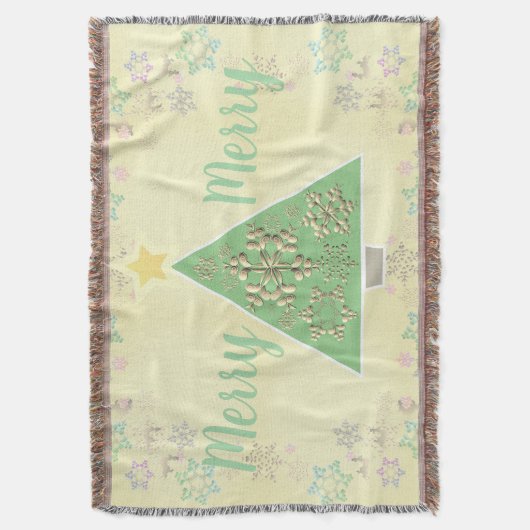 Kerstboom & Sneeuw Gooi Deken (Voorkant Verticaal)