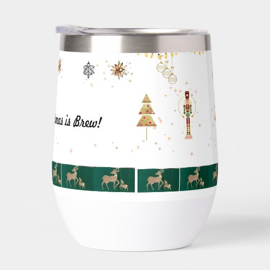 Kerstboom, sneeuw, herten inpakpapier (Rechts)