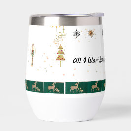 Kerstboom, sneeuw, herten inpakpapier