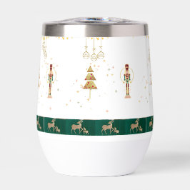 Kerstboom, sneeuw, herten inpakpapier