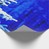 Kerstboom, sneeuw, magische nacht cadeaupapier (Hoek)