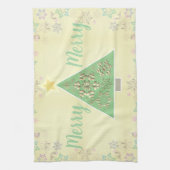 Kerstboom & Sneeuw Theedoek (Verticaal)