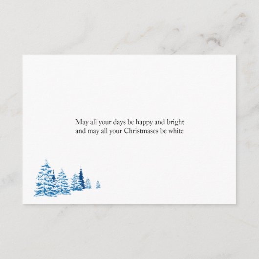 Kerstboom Sneeuw Vrolijk Kerstfeest Informatiekaartje (Achterkant)