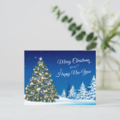 Kerstboom Sneeuw Vrolijk Kerstfeest Zakelijk Briefkaart (Staand voorkant)