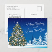 Kerstboom Sneeuw Vrolijk Kerstfeest Zakelijk Briefkaart (Voorkant / Achterkant)