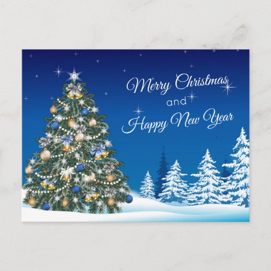 Kerstboom Sneeuw Vrolijk Kerstfeest Zakelijk Briefkaart (Voorkant)