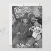 Kerstboom Sneeuw Wereldbol Navy Kerstfoto Kaart (Achterkant)