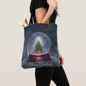 Kerstboom Sneeuwbol Tote Bag (Dichtbij)