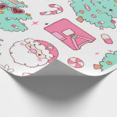 Kerstboom Sneeuwman Kerstfeest I Cadeaupapier (Hoek)
