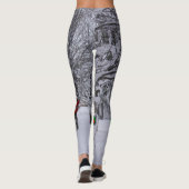 Kerstboom, Sneeuwman, Sneeuwscène Foto Leggings (Achterkant)