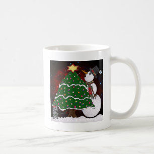 Kerstboom Sneeuwman Verrassingskunstdruk Koffiemok