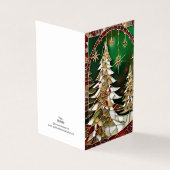 Kerstboom Sneeuwmozaïek gebroken glas Kaart (Buitenkant)