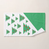 Kerstboom sneeuwvlok groen vakantie patroon bad handdoek (Handdoek)