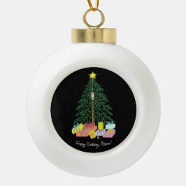Kerstboom Sneeuwvlok Omlijst Hangeretiket Keramische Bal Ornament