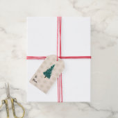 Kerstboom Sneeuwvlok Patroon Cadeaulabel (Met Touw)