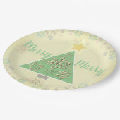 Kerstboom/sneeuwvlok/rendier Papieren Bordje (Gekanteld)