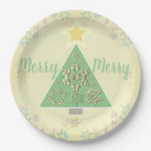 Kerstboom/sneeuwvlok/rendier Papieren Bordje (Voorkant)