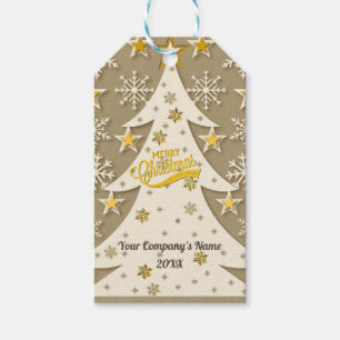 Kerstboom, Sneeuwvlok & Ster Silhouetten Cadeaulabel