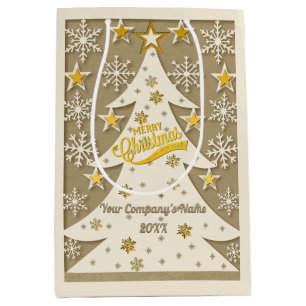 Kerstboom, Sneeuwvlok & Ster Silhouetten Medium Cadeauzakje