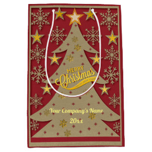 Kerstboom, Sneeuwvlok & Ster Silhouetten Medium Cadeauzakje