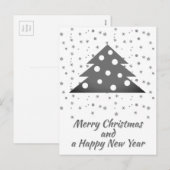 Kerstboom Sneeuwvlokken Blij Gelukkig Schrift Feestdagenkaart (Voorkant / Achterkant)
