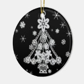 Kerstboom & Sneeuwvlokken Keramisch Ornament (Links)